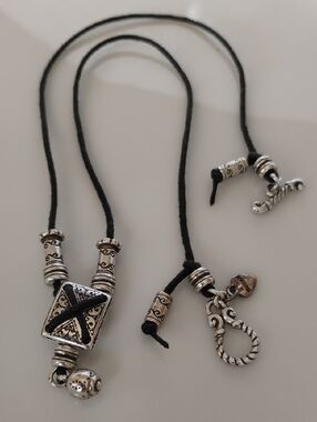 Brigton Silver-Tone Nastlguc  Cord Necklace with Unique Bead Design